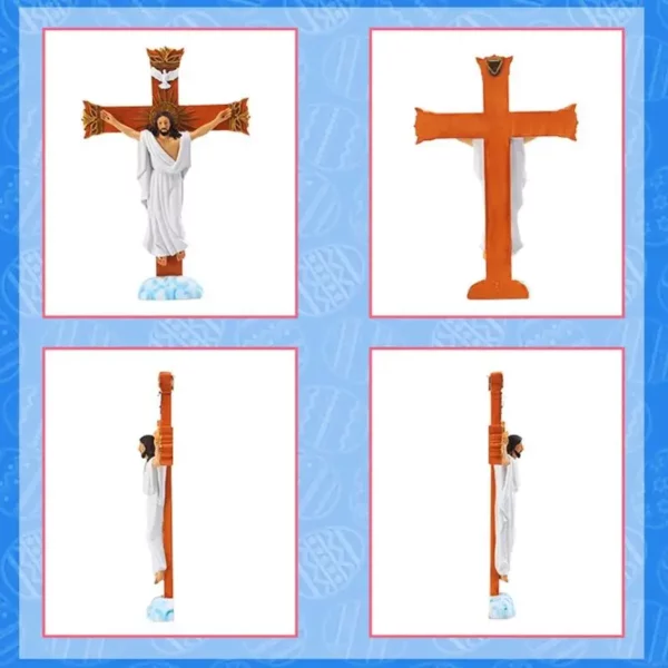 Résine F68D pour croix croix Jésus Statue Catholic Figurine Mur suspendu Sculpture Ornement prière religieuse – Image 2