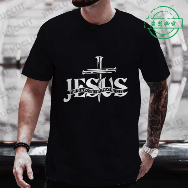 Jésus Christ dos impression pour hommes T-Shirt mode graphique hauts cadeau pour chrétien jésus Streetwear hommes surdimensionné Y2k vêtements – Image 21