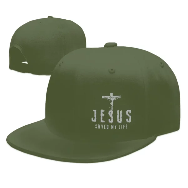 Casquette de baseball réglable pour homme, chapeaux Snapback croisés, billet plat, camionneur chrétien, Jésus a sauvé ma vie, cadeau papa, mari – Image 8