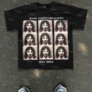 Manic Street Preachers jésus coton 100% coton T-Shirt femmes Y2K été à manches courtes surdimensionné T-Shirt Streetwear haut pour femme nouveau