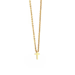 Pendentifs religieux en forme de petite croix de jésus pour femmes, couleur or argent, collier chrétien en acier inoxydable, bijoux à la mode, cadeau