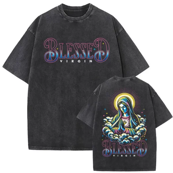 Série religieuse chrétienne jésus Vintage lavé T-shirt hommes femmes gothique Rock surdimensionné à manches courtes t-shirts Hip Hop Streetwear – Image 65
