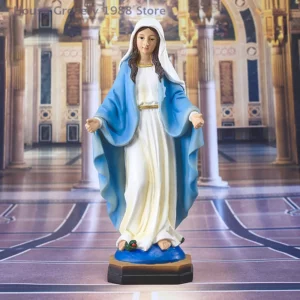 maveraHMA56、21 Pc figurine de fête des mères ornements vierge marie jésus Statues religieuses résine artisanat décoration de la maison Figurines