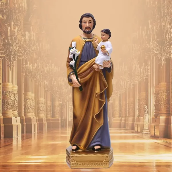 Statues de jésus du Saint Joseph pour enfant, Figurines religieuses, modèle en résine, Sculpture, dieu du père noël, décor de bureau d'église