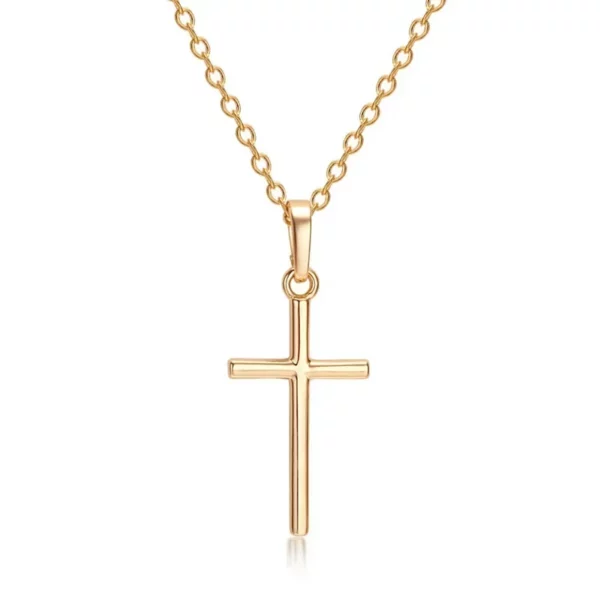 Collier de luxe avec pendentifs croix en Zircon, couleur argent doré clair, pour hommes et femmes, accessoire de chaîne de bijoux – Image 8