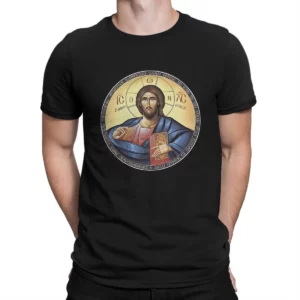 T-shirt de Jésus-Christ pour hommes, Pantocrator du Christ, icône orthodoxe, Hipster PVD original, T-shirt distinctif