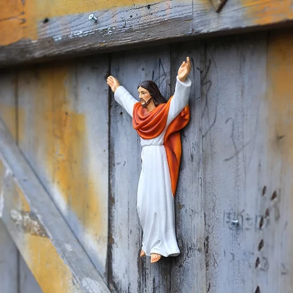 Figurine jésus chrétien en résine peinte à main, figurine catholique, artisanat, ornement, livraison directe – Image 3