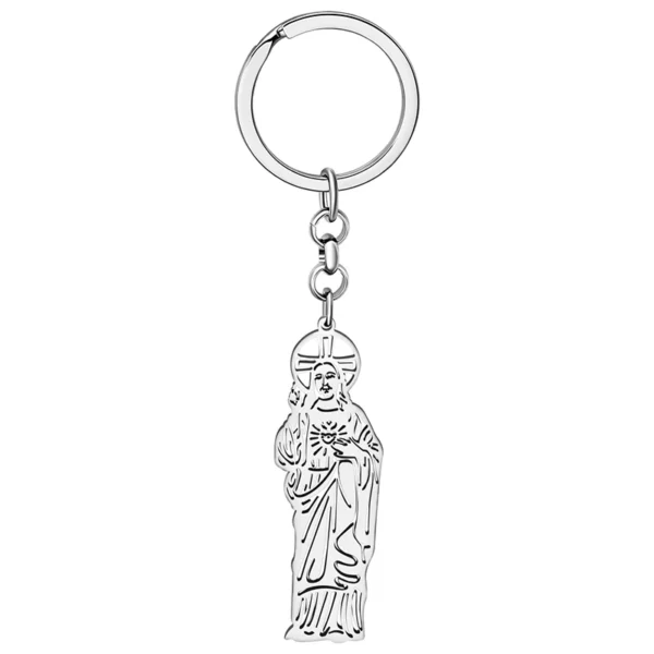 BONSNY Pâques 18 carats plaqué or en acier inoxydable croix jésus porte-clés sac à main porte-clés de voiture anneau cadeau de fête pour femmes filles – Image 7