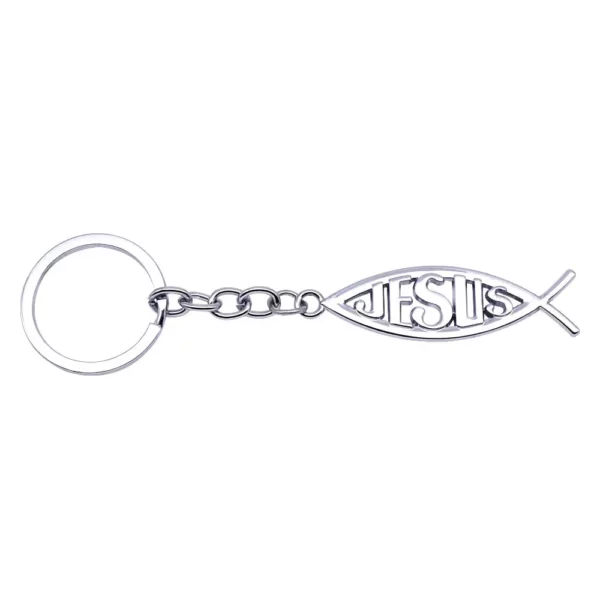 Porte-clés de voiture universel en métal, pendentif avec logo de poisson de Jésus, Toyota, Audi, KIA, Honda, Mercedes Benz, Chevrolet, Jeep – Image 17