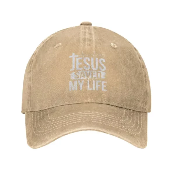 Casquette de baseball en coton personnalisée pour hommes et femmes, Jésus a sauvé ma vie, protection solaire, religion du Christ, foi chrétienne, chapeau de papa, été – Image 7