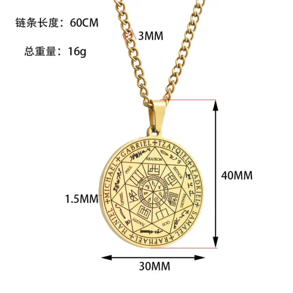 HNSP Hells Angels – collier en acier inoxydable 316L pour hommes et femmes, pendentif Talisman de salomon, protection de la Religion, accessoires bijoux – Image 2