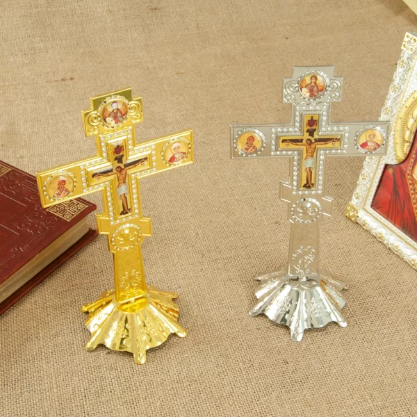 Croix orthodoxe en alliage de Zinc, croix de jésus, Crucifix russe, croix murale orthodoxe, églises, fonctionnalités de mariage, 7,3 pouces x 3,9 pouces, jésus orthodoxe – Image 15