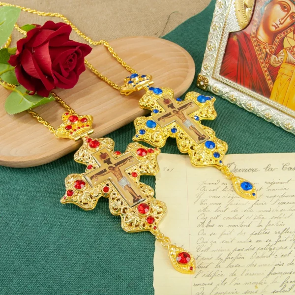 Croix orthodoxe jésus pendentif en alliage de Zinc collier prêtre seins croix baptême culte mariage funéraire jésus orthodoxe – Image 14