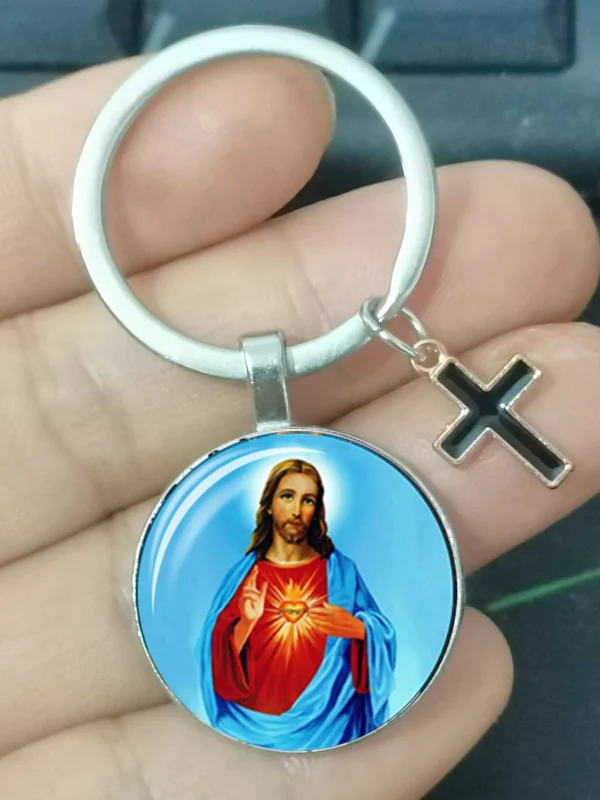 Vierge Marie, Mère des Bébés, Porte-clés, Jésus Christ, Pendentif Chrétien, Religion Catholique, Bijoux en Verre, Cadeau pour Homme et Femme – Image 20