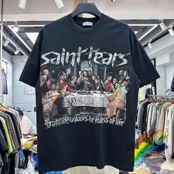 T-shirt imprimé Saint Tears pour hommes et femmes, haute qualité, t-shirt en Y, synchronisation, 2022