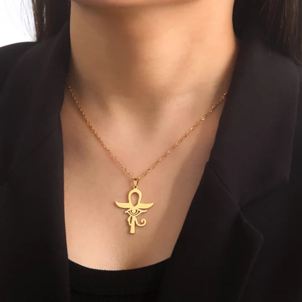 Lucktune Ankh croix amulette égyptienne collier en acier inoxydable clé de la vie symbole Crucifix pendentif collier femmes Religion bijoux – Image 36