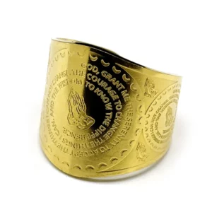 Bague Bilble Mains en Croix pour Femmes et Hommes, Acier Inoxydable Or Argent, Document Religieux Nina ifix Bagues Réglables Bijoux
