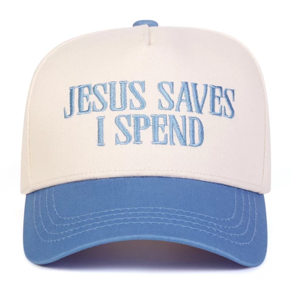 Casquette de Baseball unisexe JESUS SAVES I SPEND avec lettres brodées, chapeaux décontractés réglables pour l'extérieur, protection solaire, casquette de sport, printemps-automne – Image 9