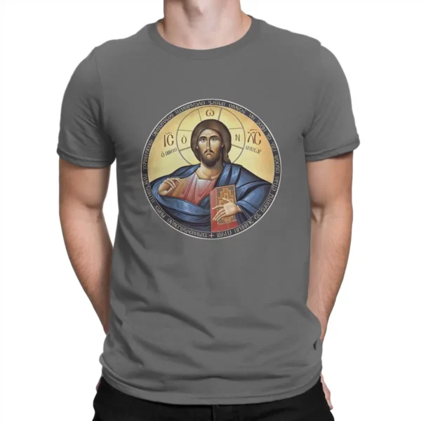 T-shirt de Jésus-Christ pour hommes, Pantocrator du Christ, icône orthodoxe, Hipster PVD original, T-shirt distinctif – Image 9