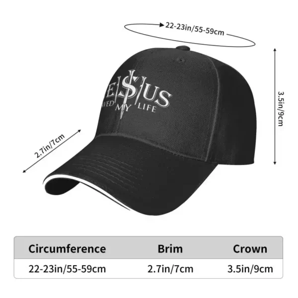 Casquette de Baseball personnalisée jésus sauvé ma vie, Protection solaire pour femmes et hommes, réglable, Religion du Christ, foi chrétienne, chapeau de papa, été – Image 17