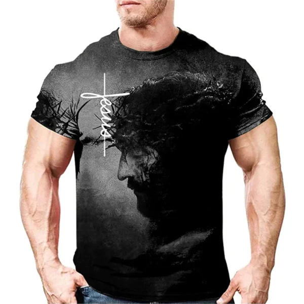 T-shirt vintage Jésus Christ pour hommes, vêtements pour hommes, haut précieux, impression HD, décontracté, manches courtes, rue, t-shirts de haute qualité – Image 12
