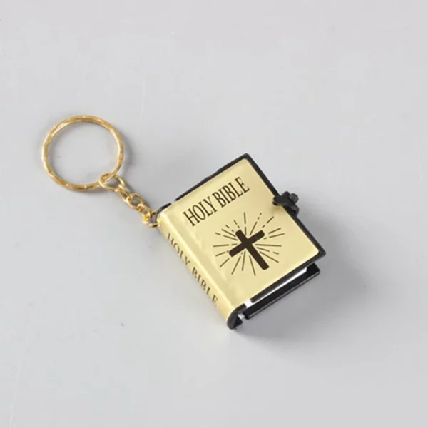 Mini porte-clés de livre de la Sainte Bible pour la décoration de sac, porte-clés religieux anglais, papier spirituel, femmes et hommes, prière chrétienne, croix de Jésus – Image 10