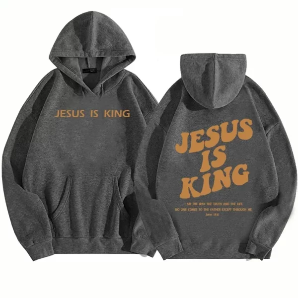 Sweat à capuche Jésus est roi pour hommes et femmes, pull Harajuku, sweat-shirt foi chrétienne, Streetwear Y – Image 8