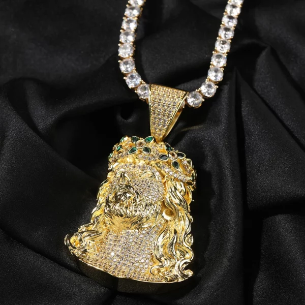 UwinGreen couronne jésus pendentif Punk accessoires tour de cou hommes Hiphop complet glacé collier hommes chaîne bijoux cadeau – Image 6