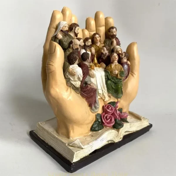 F68d Jésus religieux Figurine Résine statue le dernier souper sur le pour palme – Image 8