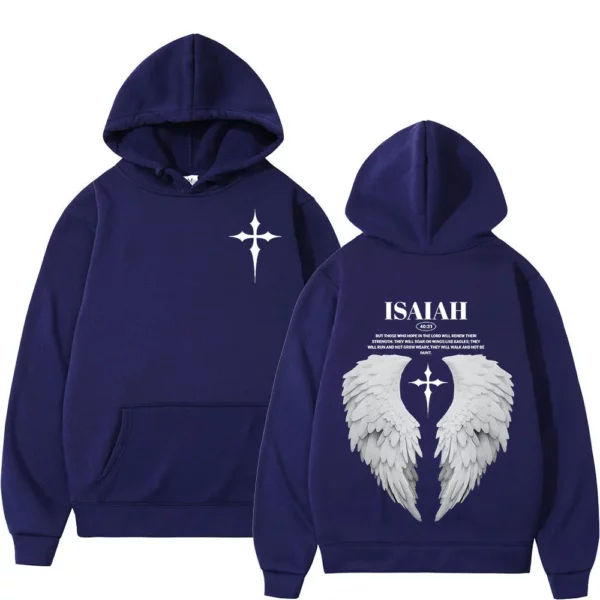 Sweat-shirt à capuche pour hommes et femmes, esthétique, chrétien, aile de jésus, verset de la Bible, mode Harajuku, surdimensionné, décontracté, ample, polaire – Image 2