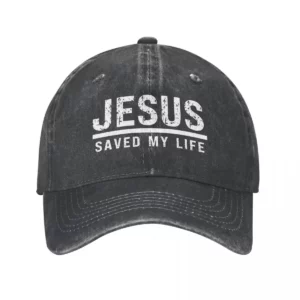 Casquette de baseball décontractée en coton délavé pour papa, chapeau à rabat, queue de cheval, chrétien, Jésus a sauvé ma vie, printemps, été, nouveau, 2023
