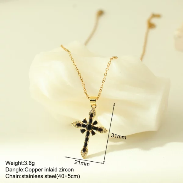 Nouveau en été couleur or bijoux pour Boho Croix et Vierge Marie Collier Pour Femmes En Acier Inoxydable Longue Chaîne Jésus Choker – Image 10