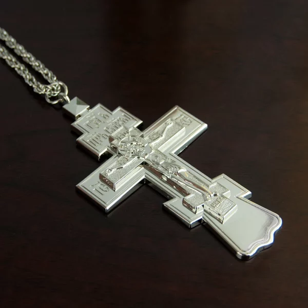 Pendentif croix de Jésus orthodoxe, pasteur de l'église, collier en alliage, poitrine, fournitures rituelles religieuses, prière, prière – Image 11