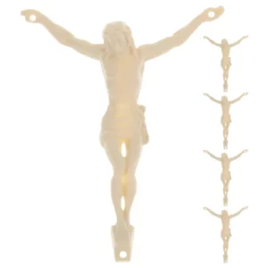 Sculpture de jésus, 5 pièces, accessoires de décoration, croix, Statue en plastique pour bricolage
