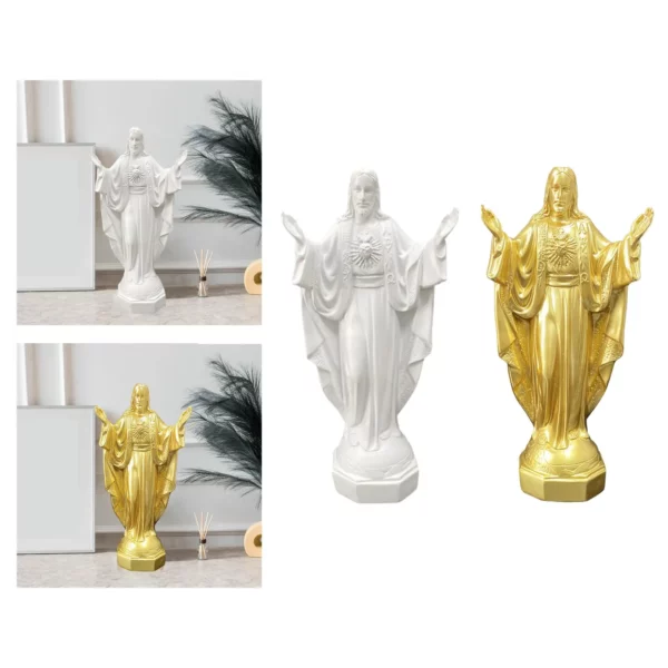 Sculpture de Statue de Jésus en Résine, Figurine Miniature à Collectionner, Ornement pour Chambre à Coucher, Salon, Décorations de Bureau – Image 6
