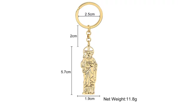 BONSNY Pâques 18 carats plaqué or en acier inoxydable croix jésus porte-clés sac à main porte-clés de voiture anneau cadeau de fête pour femmes filles – Image 13