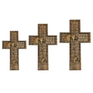 Croix de croix en bois chrétienne, croix murale d'église, sculpture de Jésus décorative, statue de main secourable, décoration religieuse