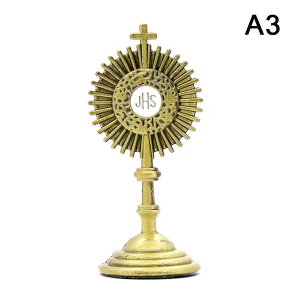 Statue de Communion Chrétienne et Catholique, Zones de Jésus Dorées, Récupérateur d'Inum, Décoration de Table de Bureau à Domicile, Figurine de Croix, Cadeau Religieux – Image 8