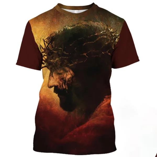 Jésus chrétien croix catholique t-shirts pour hommes dieu imprimer décontracté à manches courtes surdimensionné T-shirt Harajuku unisexe col rond t-shirts – Image 11