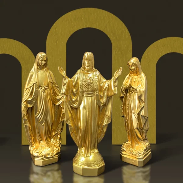 Statue religieuse catholique de la Vierge Marie, Mexique, Notre-Dame de Lourdes, Mère, Dieu, Figurine en résine, Décor de bureau d'Auckland, Jésus béni – Image 3