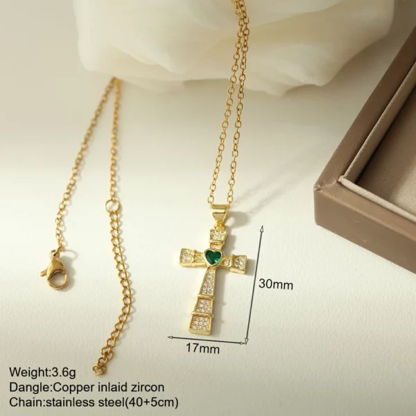 Nouveau en été couleur or bijoux pour Boho Croix et Vierge Marie Collier Pour Femmes En Acier Inoxydable Longue Chaîne Jésus Choker – Image 30