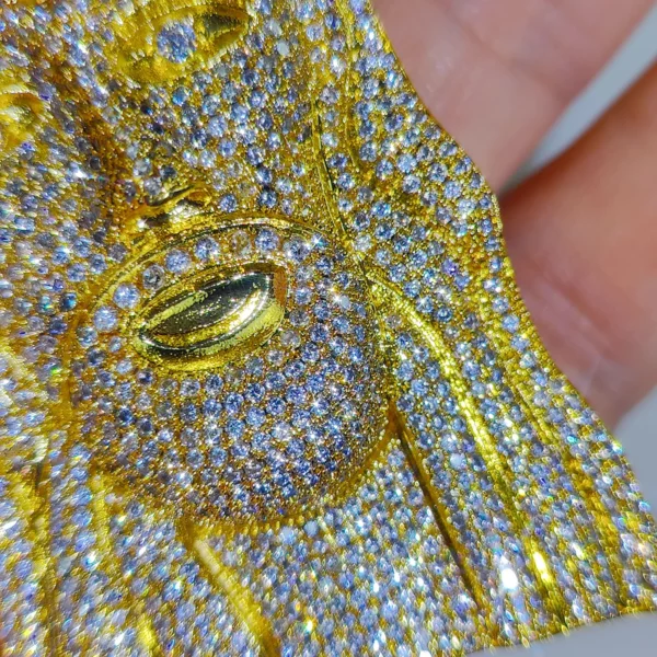 Collier tête de jésus glacé, pendentif Hip Hop, pierres précieuses en Zircon, breloque pour hommes, accessoire de pendentif personnalisé pour le visage du jésus chrétien – Image 25