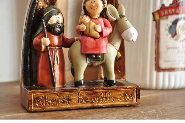 Christ Be With Me Country Retro Matkey Riding Cranger Group Ornements de scène de la naissance du Christ, Cadeaux de Noël, Décorations de Noël – Image 10