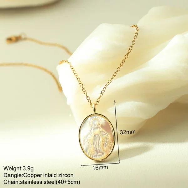 Croix Collier Pour Les Femmes Bohème Jésus Vierge Marie Choker Boho Zircon Colliers En Acier Inoxydable Longue Chaîne Nouveau Dans le cou Bijoux – Image 28