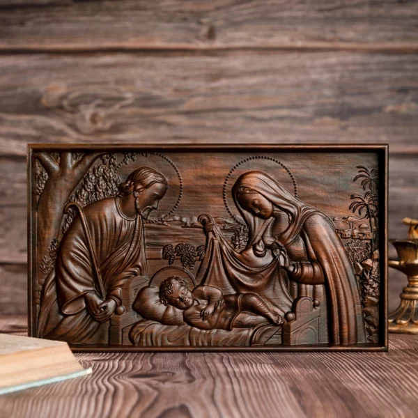 Scène de la Nativité de Noël pour la maison et la décoration, personnage religieux, murale Sainte Famille, Jésus-Christ, cadeau de Noël catholique complet – Image 7