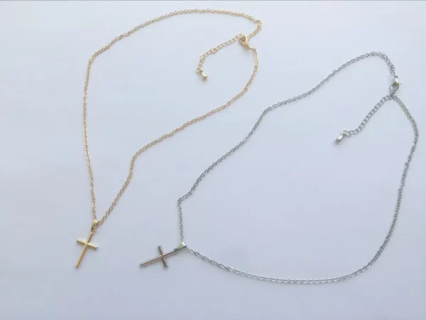 Collier de luxe avec pendentifs croix en Zircon, couleur argent doré clair, pour hommes et femmes, accessoire de chaîne de bijoux – Image 17