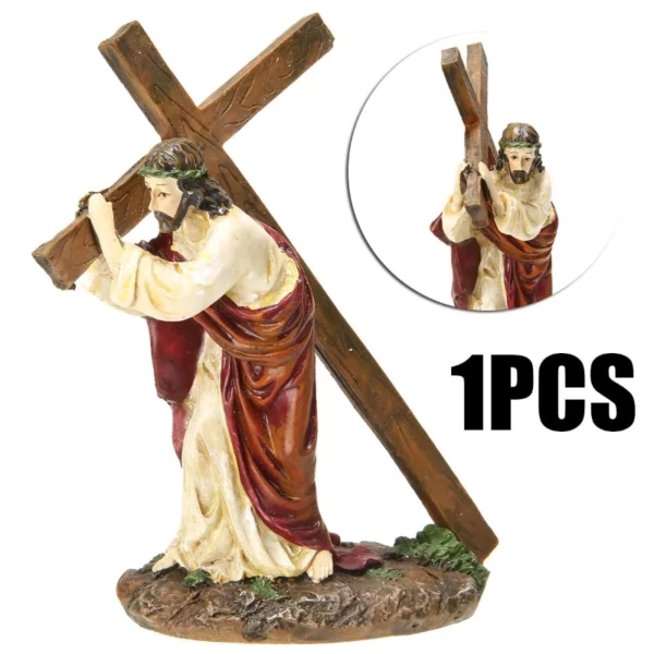 Statue de Crucifix en résine, croix de jésus, figurine du Christ, accessoires religieux catholique, décor, 1 pièce – Image 4
