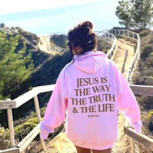 JESUS IS THE Organisements THE TRUTH-Chemise de Protection à Capuche pour Femme, Haut Épais en Velours, à Manches sulf, Ample, Style Coréen, Nouvelle Collection Hiver