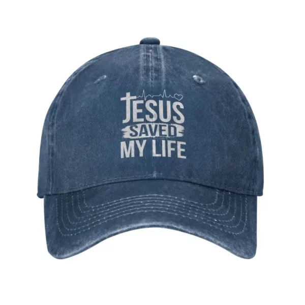 Casquette de baseball en coton personnalisée pour hommes et femmes, Jésus a sauvé ma vie, protection solaire, religion du Christ, foi chrétienne, chapeau de papa, été – Image 8
