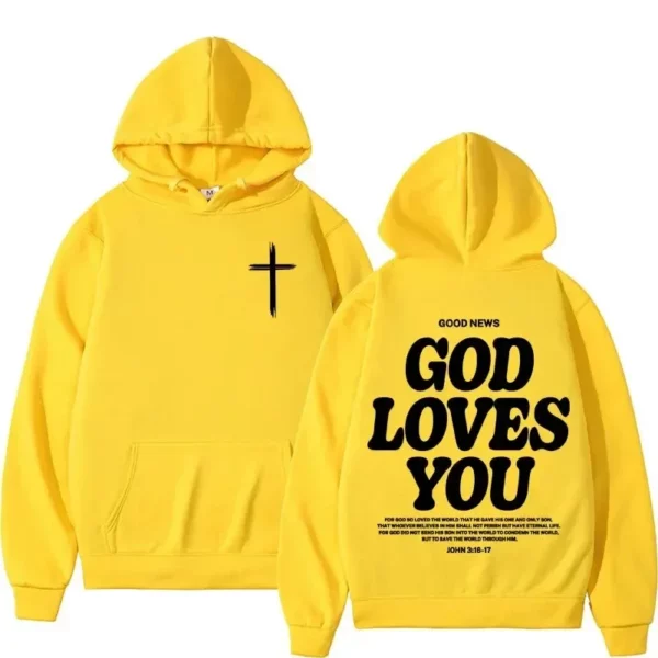 Sweat à capuche Harajuku pour hommes et femmes, esthétique, église chrétienne de jésus, verset de la Bible, dieu vous aime, Vintage, Streetwear Y2K – Image 10